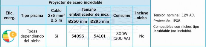 3A54096_Proyector_de_acero_inoxidable_tabla