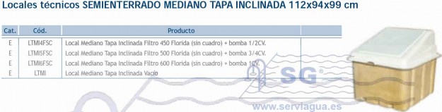 Locales técnicos Semienterrado Mediano Tapa Inclinada