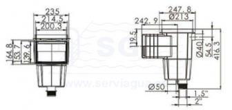 3SCEMX-250-0001-skimmer-superpool-boca-estandar-esquema