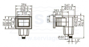 3SCEMX-250-0004-skimmer-superpool-boca-estandar-esquema