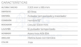 3SCRYC-350-0014-ducha-solar-ultimate-inox-tabla