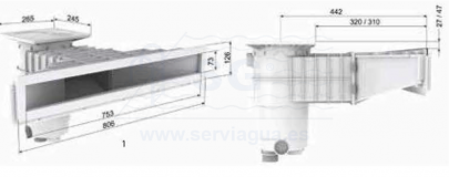 3SCWEL-250-0276-skimmer-a80-frontal-abs-blanco